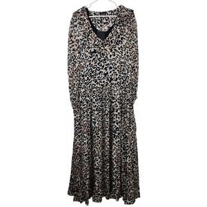 Ermanno Scervino Leopard Dress Size 38 IT Size XS US Long Sleeve NWT